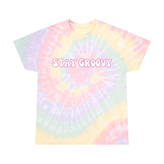 Pastel Rainbow Tie-Dye Hippie "Stay Groovy" Unisex T-Shirt