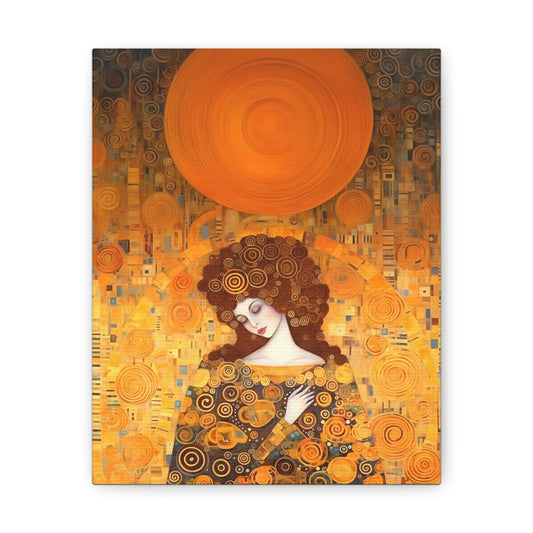 Fertility Goddess and Moon Gustav Klimt Style Canvas Wall Art