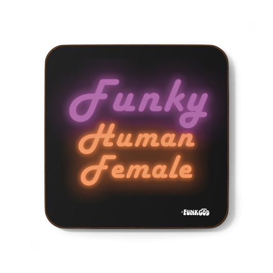 Funky Human Female Feminist Hard-Back Coaster