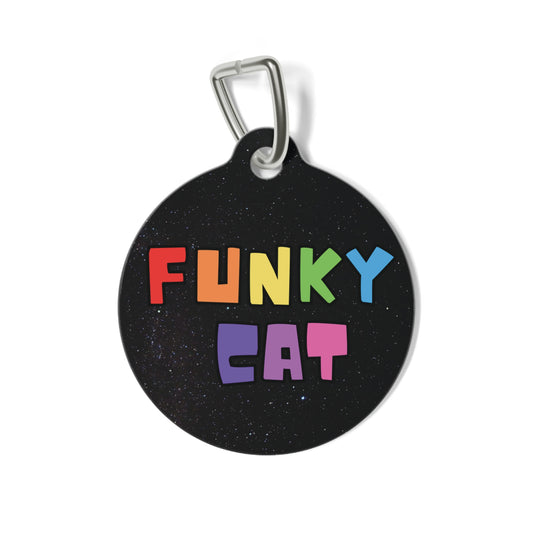 Adorable "Funky Cat" Black Pet Tag