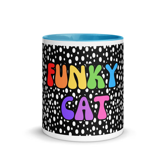 Funky Cat Colorful Rainbow Spunky Mug
